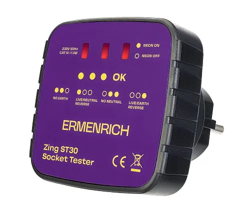 snímek Tester zásuvek Ermenrich Zing ST30, obrázek 1