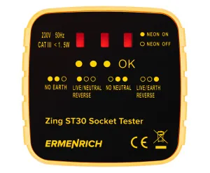 snímek Tester zásuvek Ermenrich Zing ST30